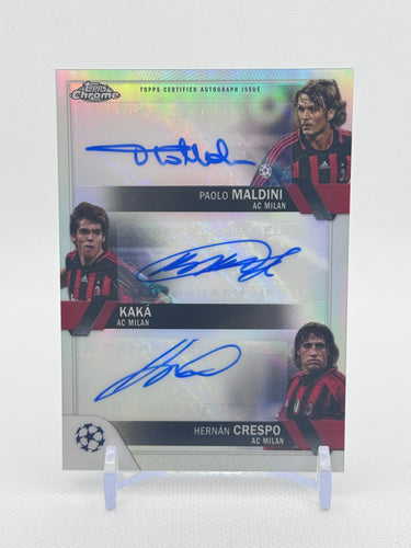 Maldini / Kaká / Crespo — Topps Chrome Triple Auto 20/50